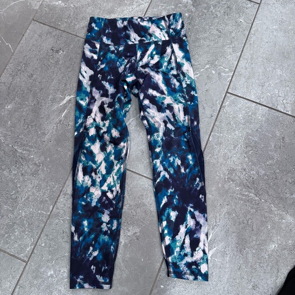 Old Navy Kids Blue and green Patterned Leggings, size M (8) - Picture 1 of 8